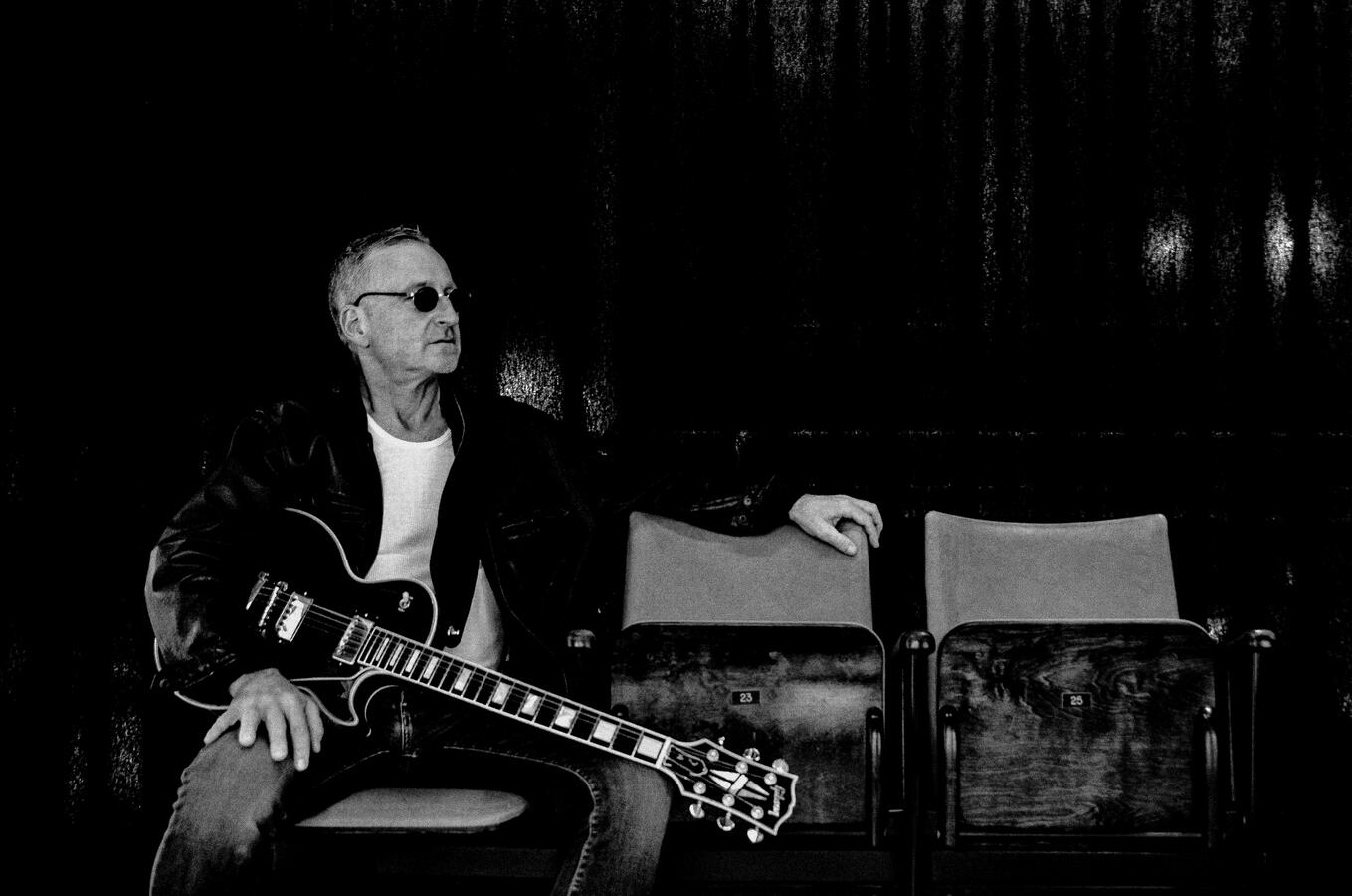 Independent rock musician portrait series, monochrome. Independent rock musician portrait series, monochrome.